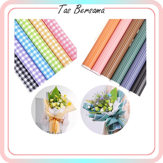 

FLOWER WRAPPING MOTIF GINGHAM KOTAK KOTAK KERTAS BUKET BUNGA CELLOPHANE KB6002 KB6003
