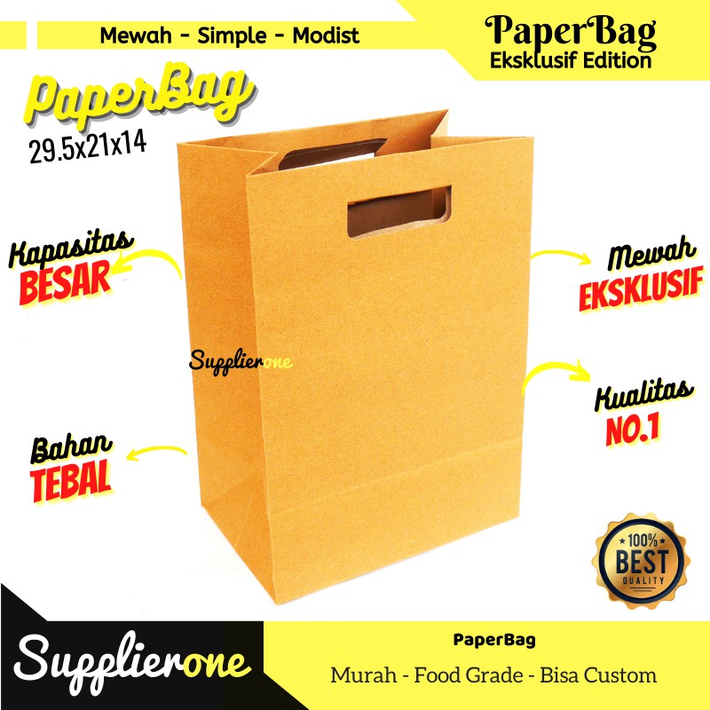 Kantong Kertas coklat / Paper Bag / Tas Makanan / Paper Bag Makanan
