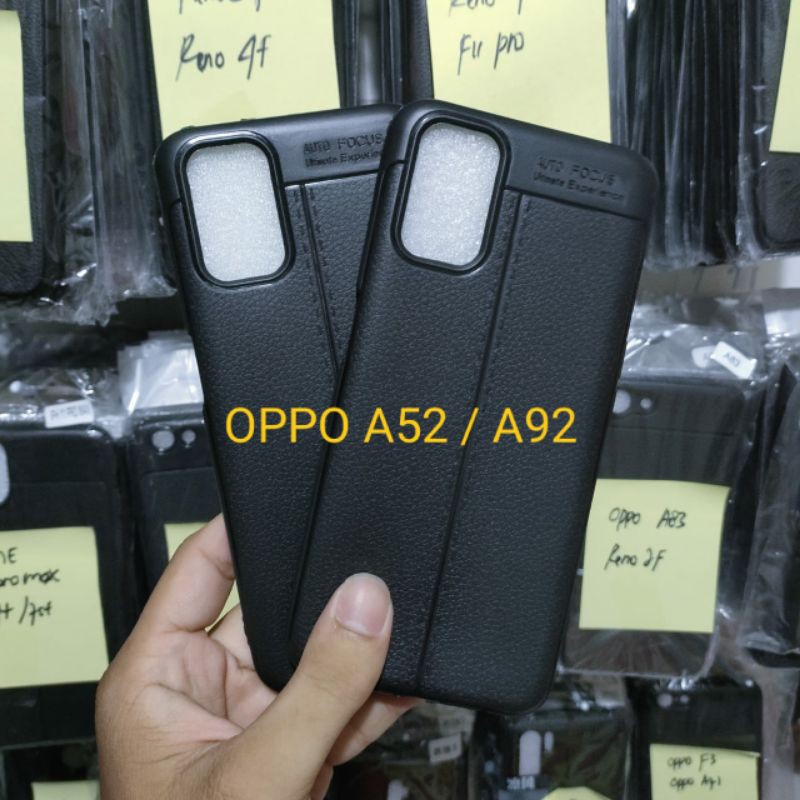Casing Auto Focus Leather OPPO A52 / A92 SoftCase kulit