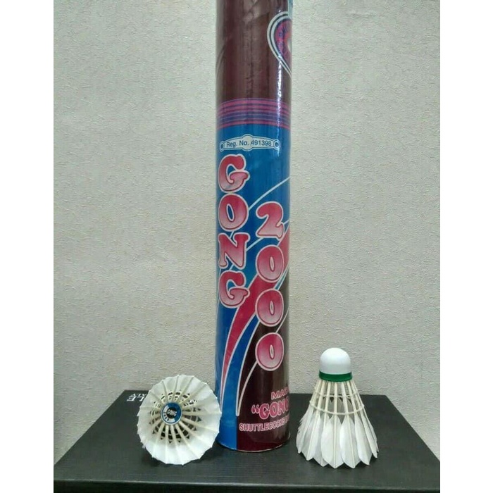 Bulu Tangkis Cock Kok /Shuttlecock Gong 2000 Biru/Ungu Original Grosir