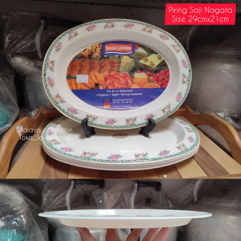 Piring Saji Plastik Nagata 29cm/Piring plastik oval