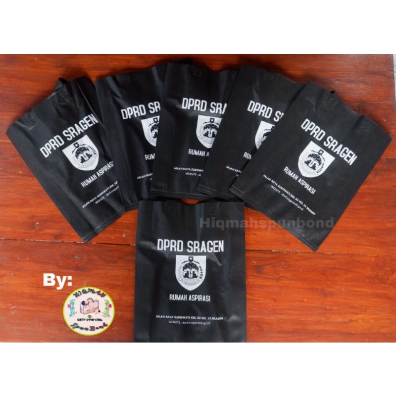 tas spunbond tali 30x40x10+sablon/tas promosi