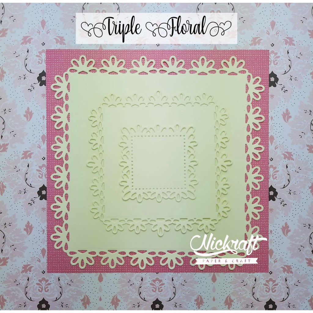 

TRIPLE FLORAL SQUARE - BAHAN SCRAPBOOK LABEL KOTAK FANCY