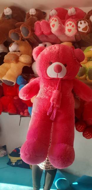 Boneka teddy bear topi 1meter