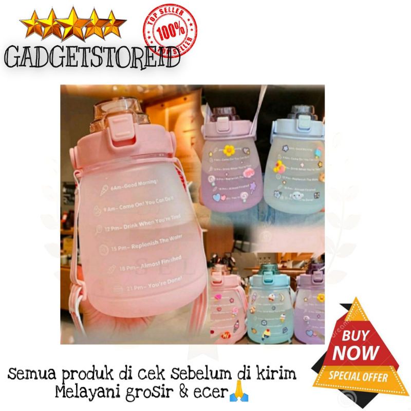 GG - Botol Gemoy 1.3 Liter Doff Gradasi Botol Minum Viral / Botol Minum Motivasi 1.3 Liter / 1300ml 