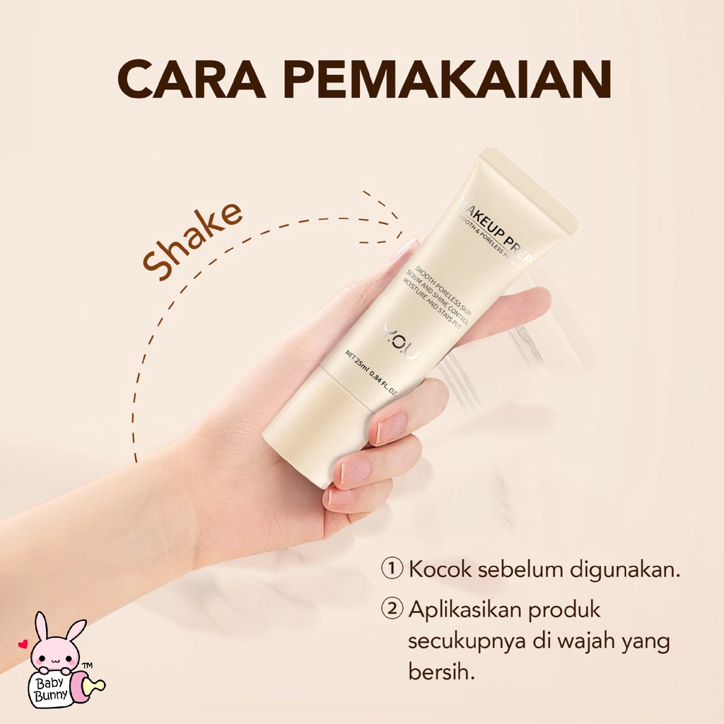 ❤ BELIA ❤ YOU Makeup Prep 25ml | Smooth &amp; Poreless Primer | Bright &amp; Moist | PRIMER | Alas Make Up | Y.O.U BPOM