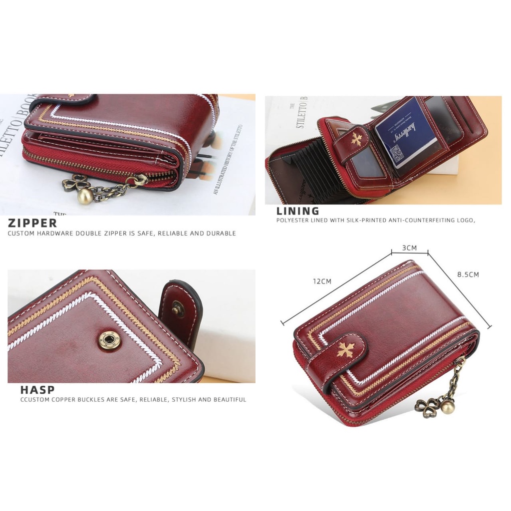 DOMPET LIPAT BAELLERRY ORIGINAL WANITA IMPORT KULIT PREMIUM LORENA KECIL MINI KARTU KOREA ORI BATAM