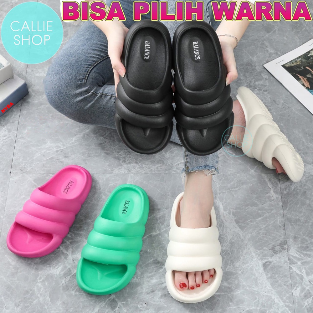 Sandal Jelly Selop Wanita Karet Soft Comfy Balance E8068 SLMALOW