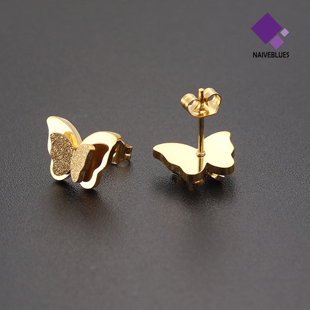 Anting Stud Bentuk Kupu-Kupu Untuk Wanita