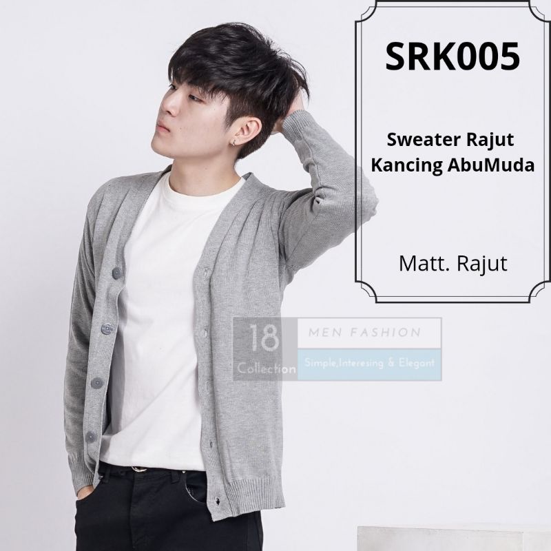 [Harga Termurah] Sweater Rajut Pria Korea Model Kancing 3 Warna