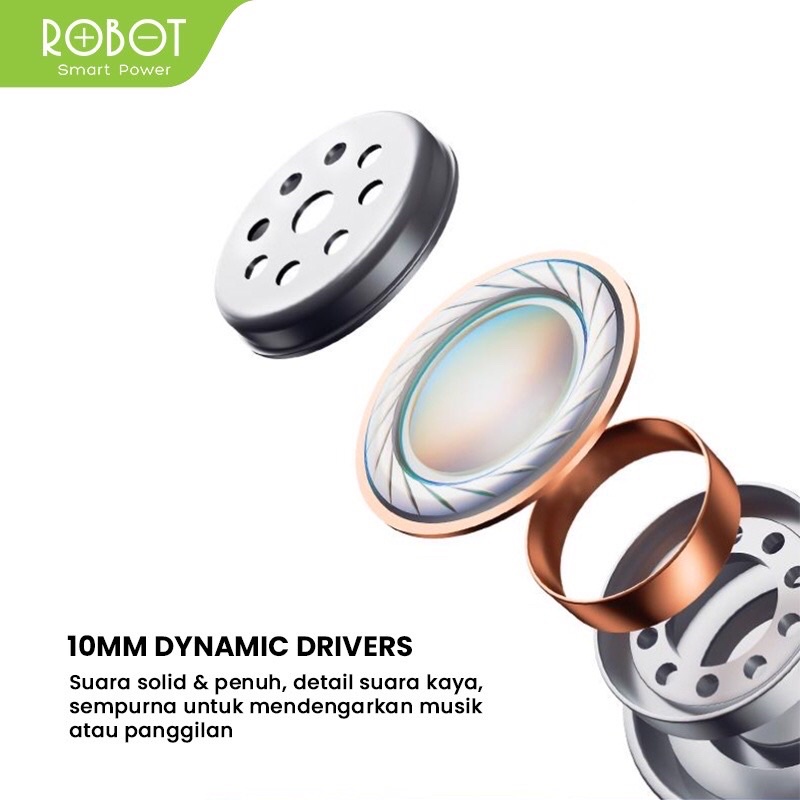 Headset ROBOT Talk10 Bluetooth Earphone Android iPhon Original - Garansi 1 Tahun
