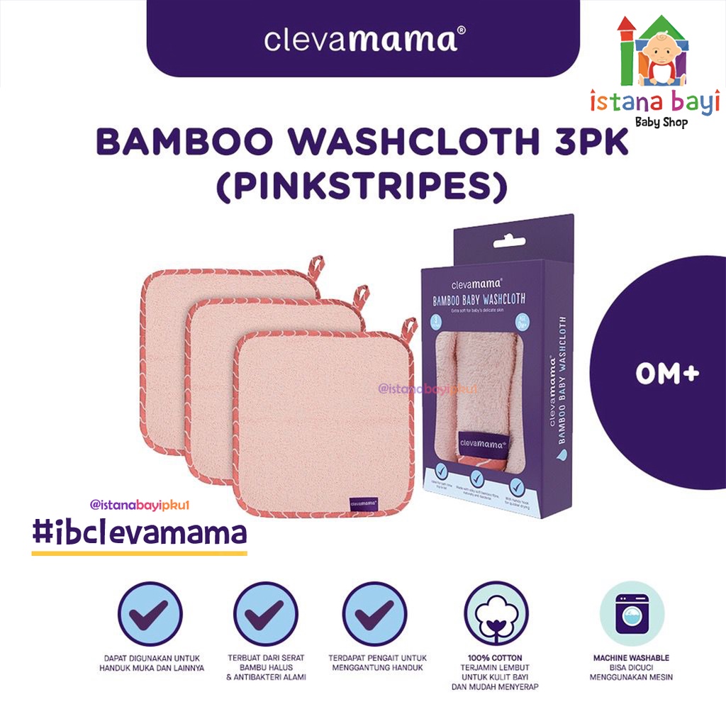 Clevamama Bamboo Baby Washcloth - Washlap Bayi