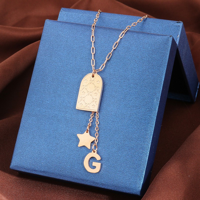 Kalung bintang G titanium anti karat korea style model terbaru