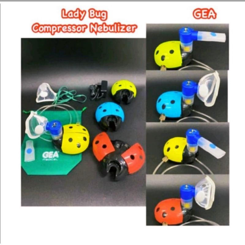 Nebulizer Compressor Anak Karakter Lady Bug Gea