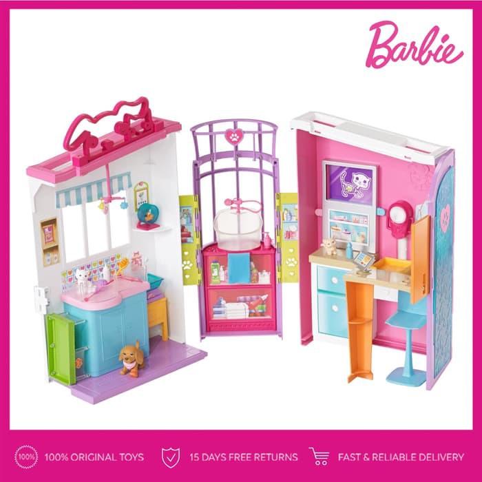 barbie pet care center playset