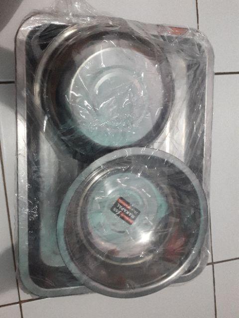 3 Pcs - Nampan / Baki Stainless Segi 27 X 36 Cm