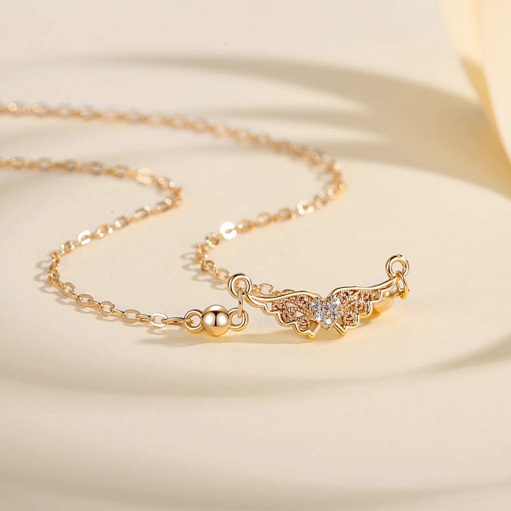 Y505【COD】Kalung Rantai Liontin Sayap Malaikat kalung wanita titanium anti karat  fashion kalung