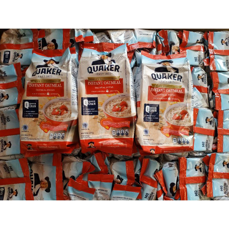 Quaker instant oatmeal 200gr dan  Quaker quick cook 200gr