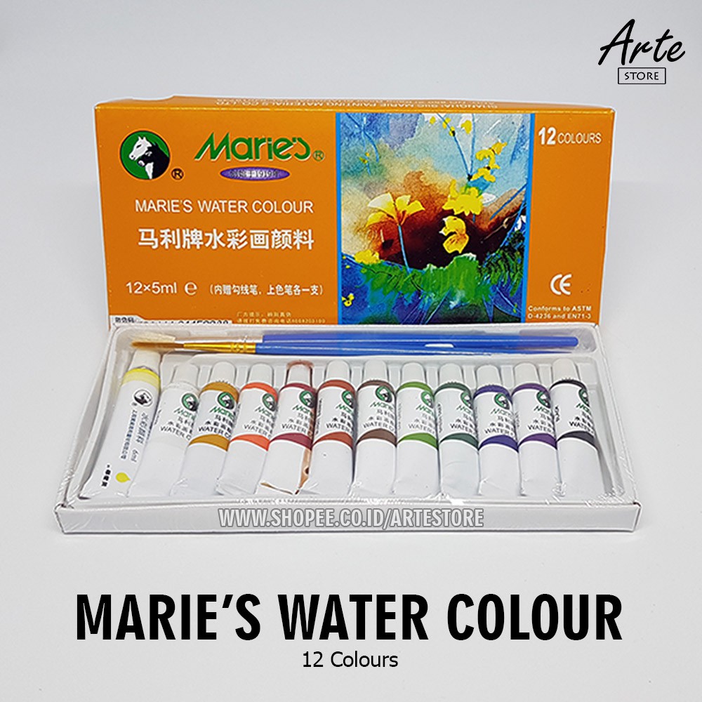 Cat Air MARIES Watercolor 12 Warna x 5 ml