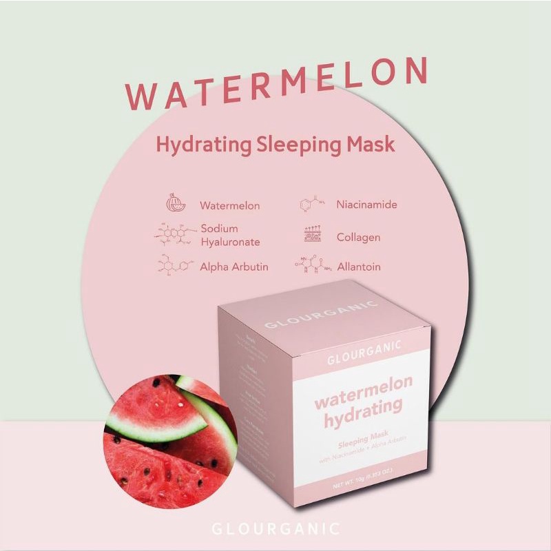 [BUY 1 FREE 1 GIFT] GLOURGANIC SLEEPING MASK TAMANU WATERMELON | MASKER WAJAH GLOURGANIC