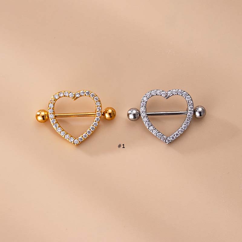 1pc Anting Tindik Putingtubuh Bahan Stainless Steel Desain Hatisayap 14Gauge 19mm Untuk Priawanita