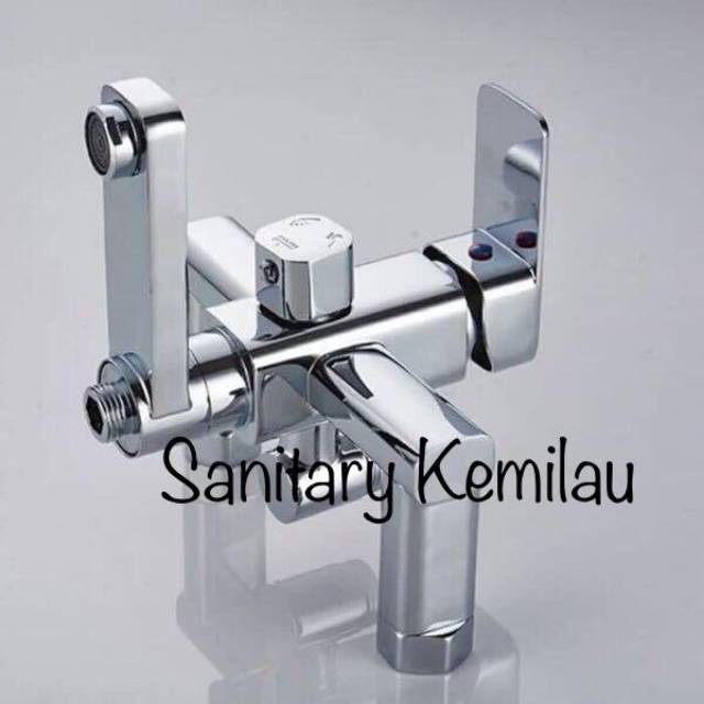 Shower Tiang coulom Kuningan - Keran Shower Colum Colom Panas Dingin Set Mixer kuningan