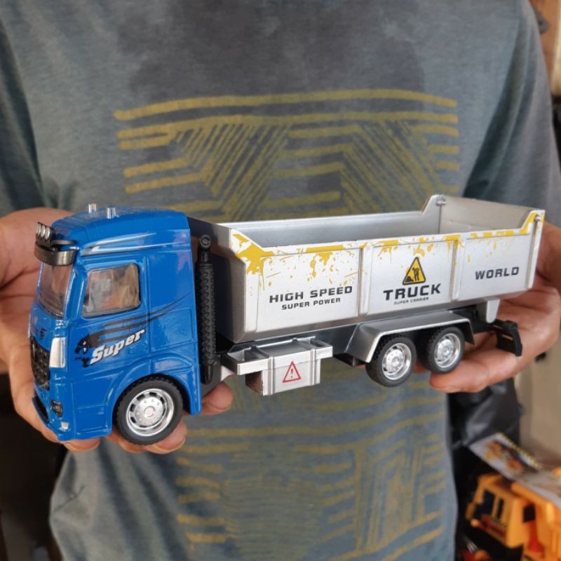 Diecast Dump Truck Uk Besar Alloy - Mainan Miniatur Mobil Truk Tanah New