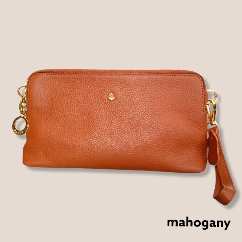 Dompet wanita savvy DPK855 dobel tali Mahogany