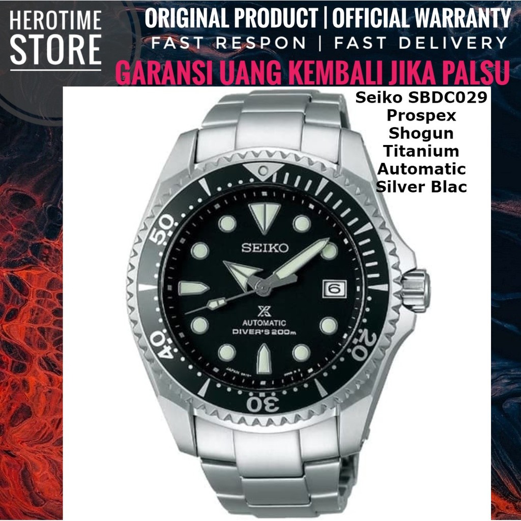 Jam Tangan Seiko SBDC029 Prospex Shogun Titanium Automatic Silver Blac Garansi Resmi ORIGINAL