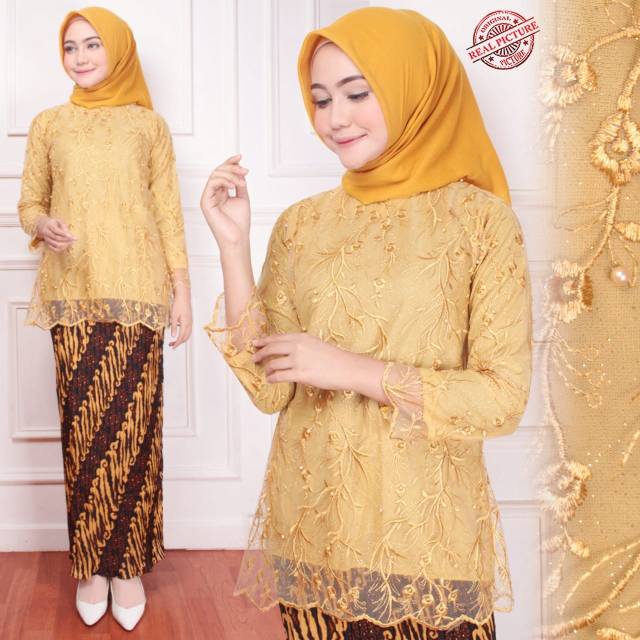 Set Kebaya plisket lurik 6 warna