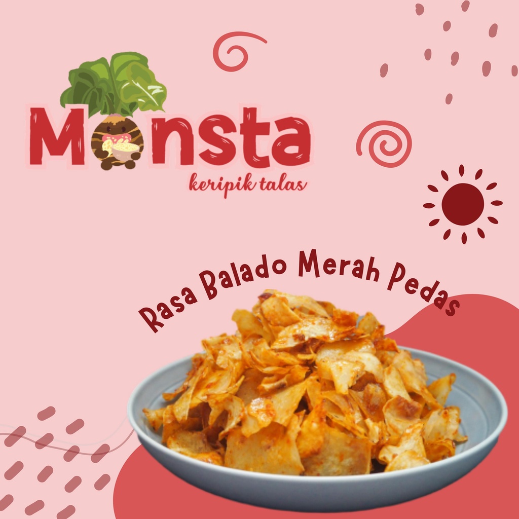 

MONSTA Keripik Talas Rasa Balado Merah Pedas 85gr