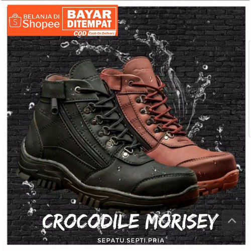 Sepatu Boots Safety Pria Murah Crocodile MORISEY Grade Ori