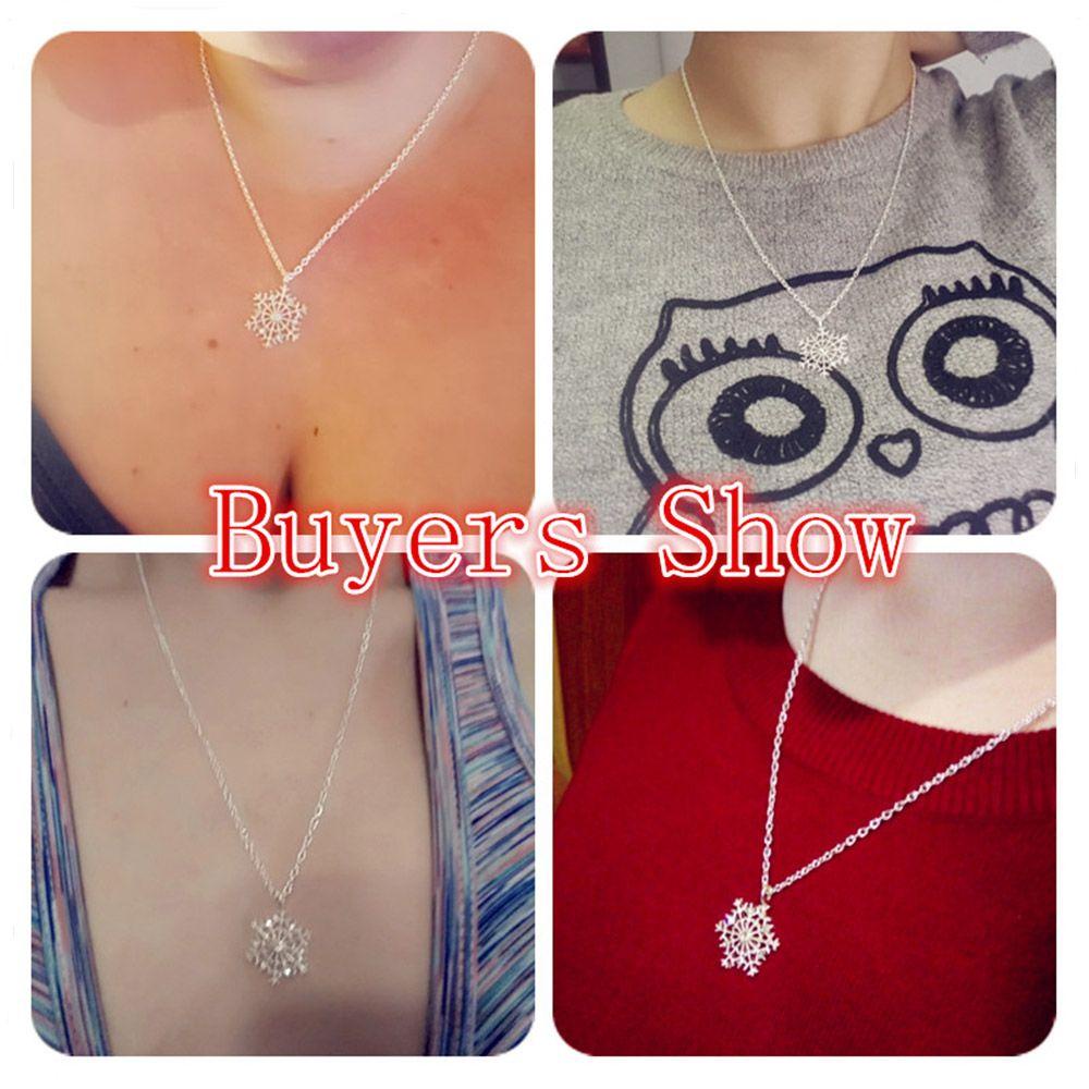 Kalung Rantai Silver Dengan Liontin Berlian Imitasi Untuk Wanita