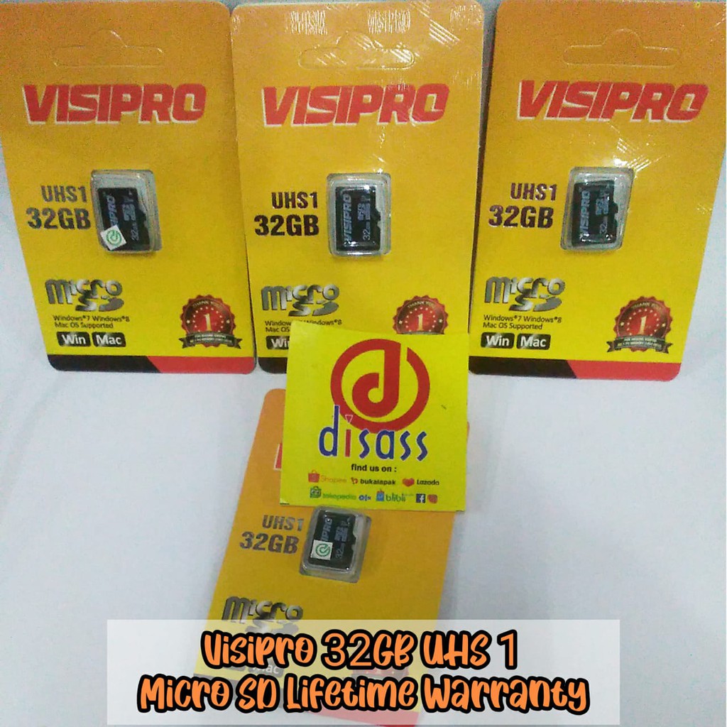 MicroSD Visipro 32GB Class10 Garansi LIFETIME MEMORI HP KARTU MEMORY - DISASS JOGJA