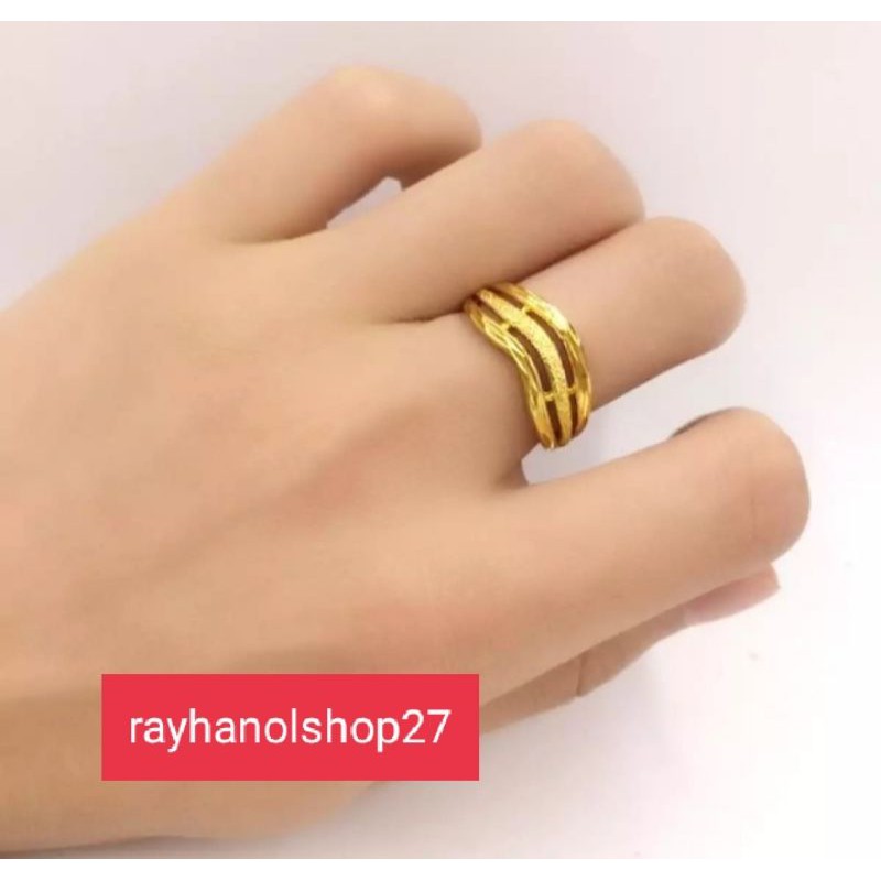 [ Koleksi Taobao ] Vietnam endapan Emas Cincin pasangan model Terlaris bahan berlapis emas 23k