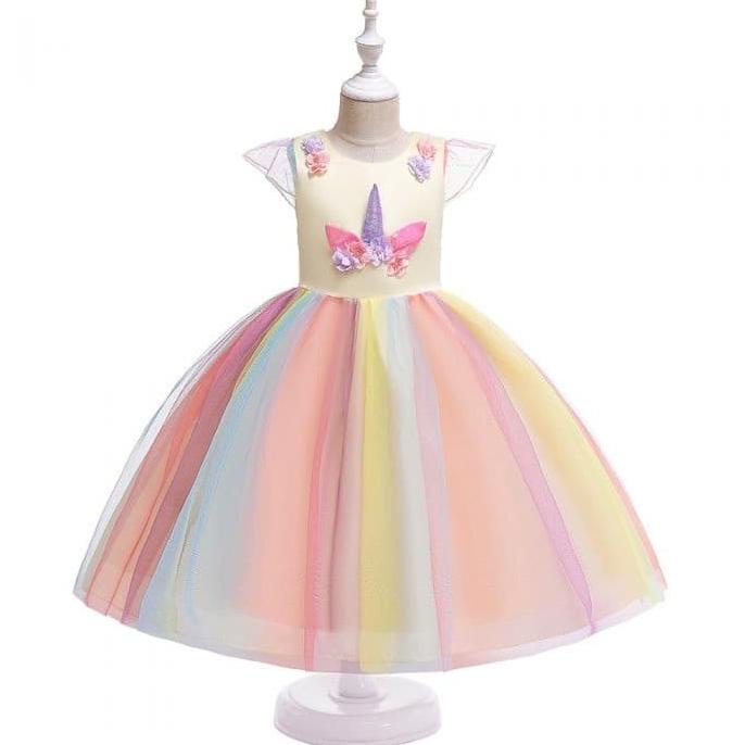 Gaun Pesta Anak Perempuan / Dress Kostum Unicorn / Baju Ultah Party