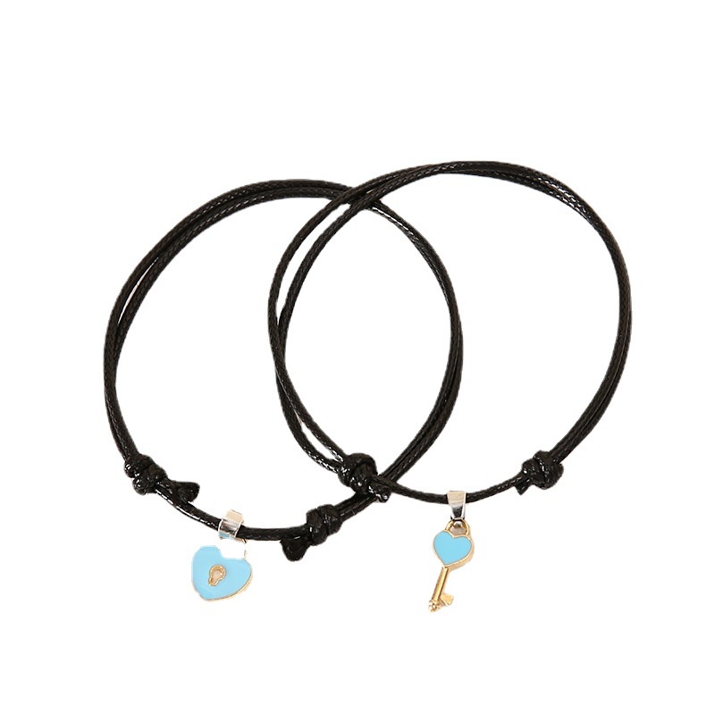 Satu pasang Gelang Gembok Kunci Korea Couple Gelang (2 pcs)