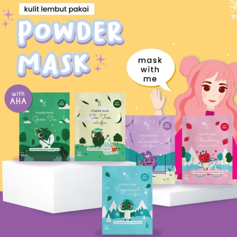 ❄️MATCHA❄️ SACHET SYB POWDER MASK - MASKER BUBUK | FACE MASK POWDER - BPOM