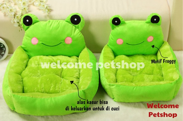 Kasur Hewan Peliharaan Motif Froggy / Anjing / Kucing / Kasur Hewan (Pet Bed)