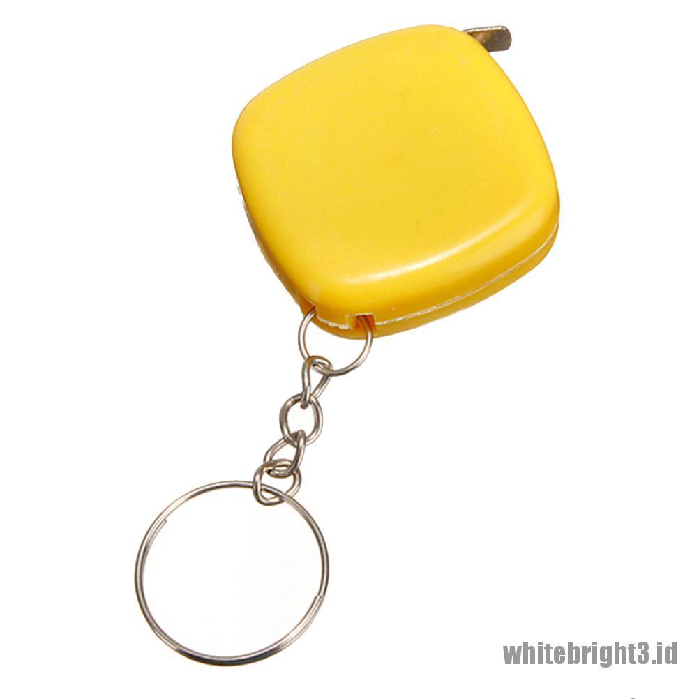 ❤WHITE3❤ Style New Mini Keychain Key Ring Easy Retractable Tape Measure Pull Ruler 1M