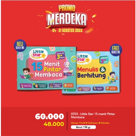 Hot Sale!!! Little Star 15 menit Pintar Membaca (2 Buku) Ziyad