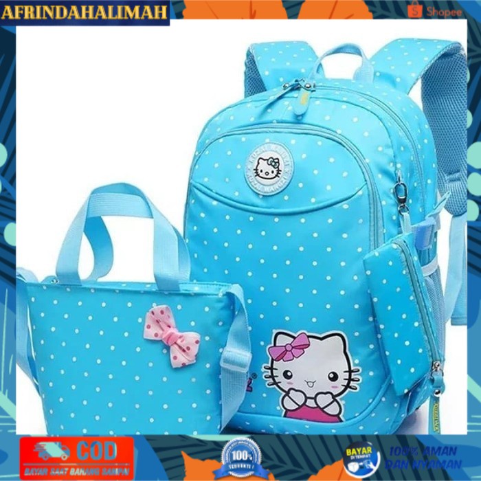 

[TERBARU] RANSEL SEKOLAH / RANSEL KULIAH SET HK - Biru Muda