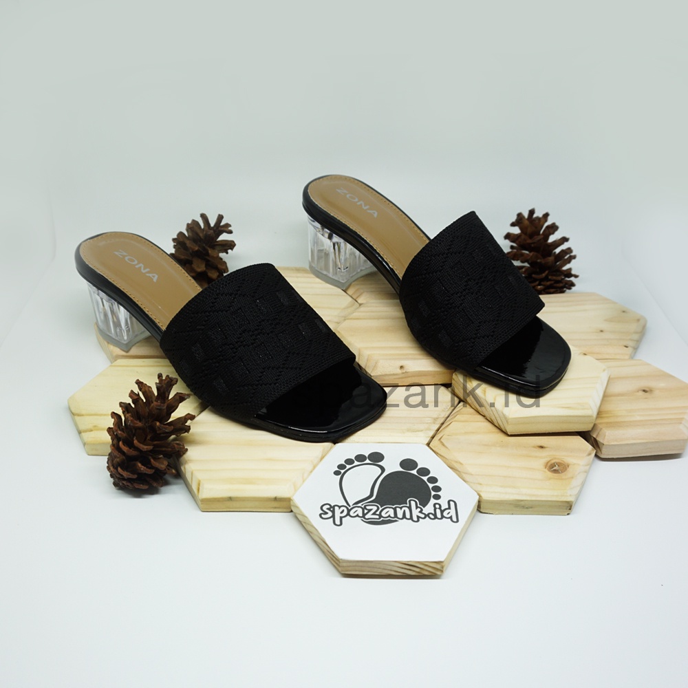Sandal Cewek Hitam Hak Kaca Sandal Wanita Hak Tinggi Sendal Rajut Import Sandal Hak Kaca  Heels