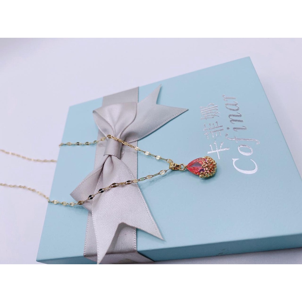 COD! kalung titanium anti karat/ kalung wanita batu merah pink / kalung zircon