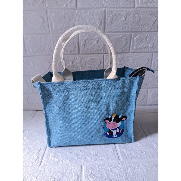 

Tas Goodie Bag ulang tahun custom Kanvas Bordir/tas souvenir bordir