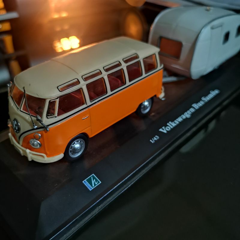 diecast cararama vw bus samba with caravan 1/43