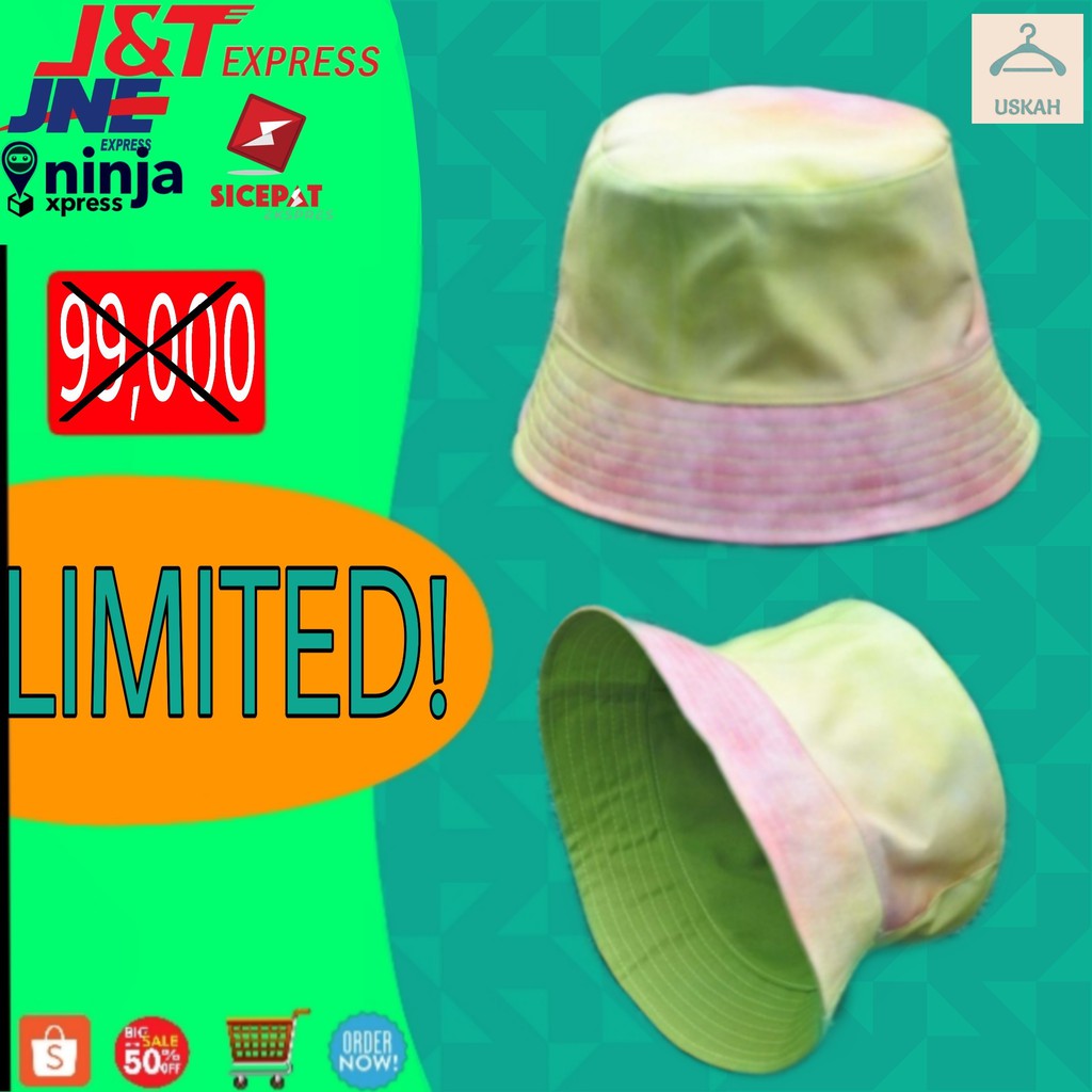 LIMITED TOPI BUCKET HAT TIE DYE  TOPI BUCKET FASHION KOREA PRIA WANITA IMPORT PREMIUM MURAH UNISEX