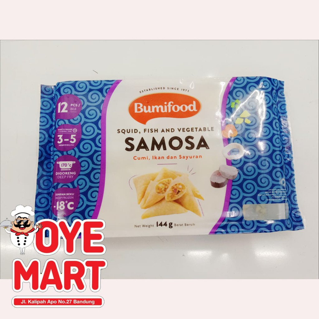 SAMOSA BUMIFOOD 144GR ISI 12 DIMSUM SNACK KHAS INDIA ISI SEAFOOD DAN SAYURAN