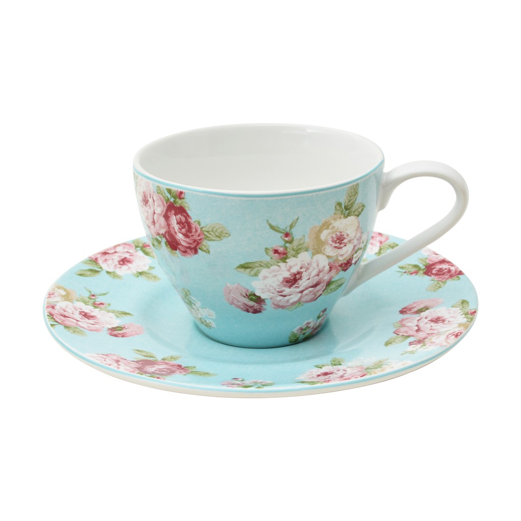 SANGO Set Cangkir Teh Kopi Modern Rose Blue Isi 12 SANGO Set Cangkir Teh Kopi Modern Rose Blue Isi 12