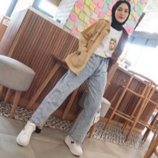 HOPYLOVY - Celana Boyfriend Jeans Wanita Model Kulot BF Acacia